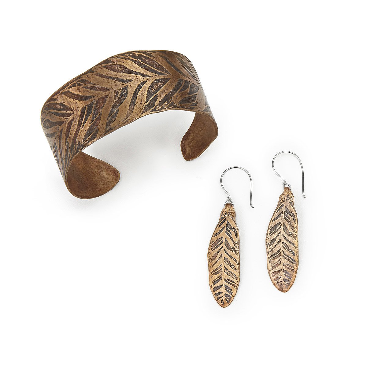 Bronze Feather Cuff bronze jewelry