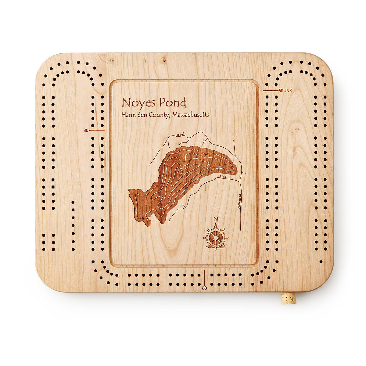 Custom Lake Art Cribbage Board Wooden Game Art