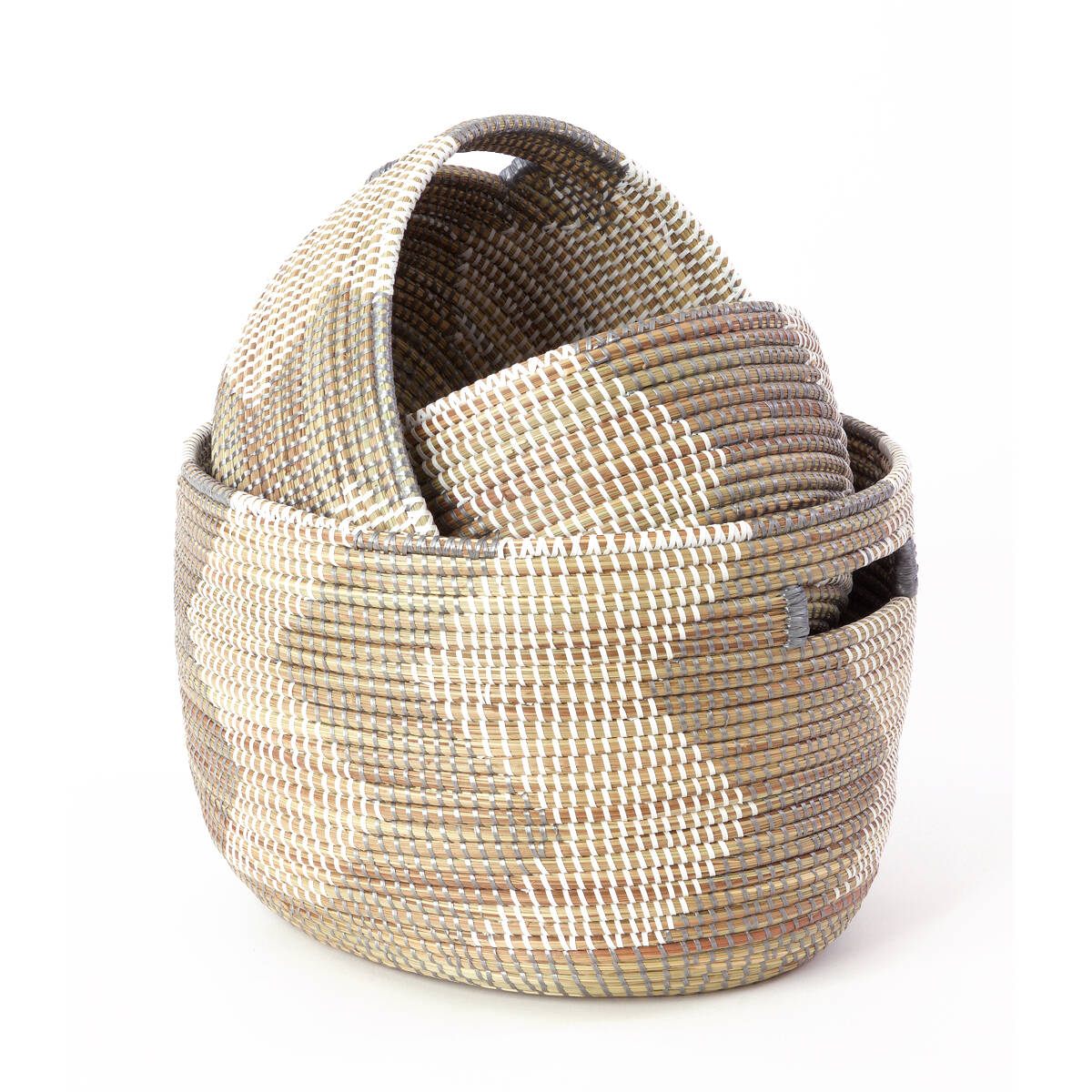 Handmade Nesting Baskets Set of 3 woven storage basket