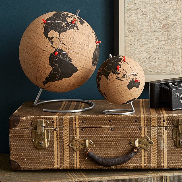 Cork Globe Travel Interactive Globe Uncommon Goods