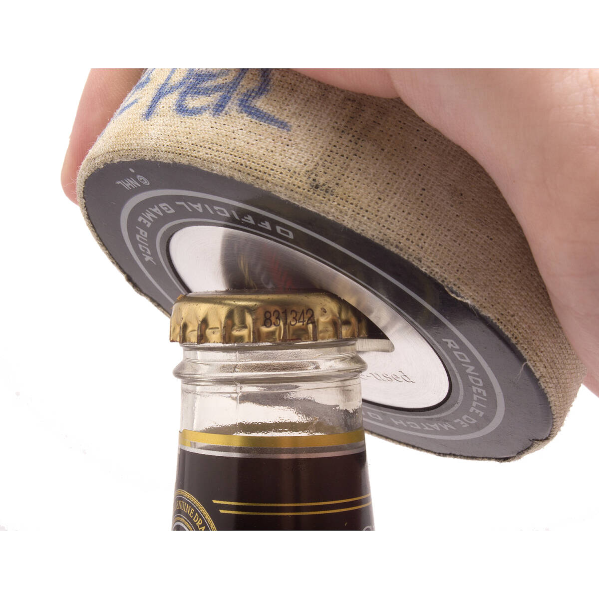 GameUsed Hockey Puck Bottle Opener hockey fan gift