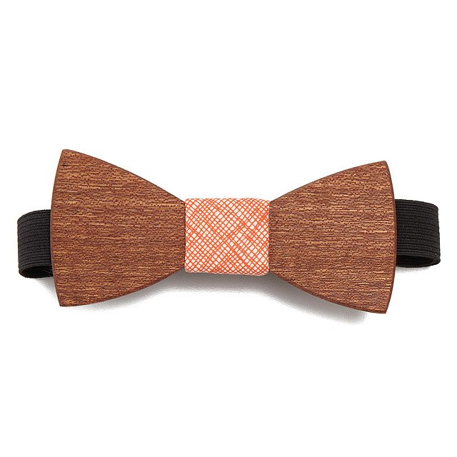 Orange Pop Wooden Bow Tie | wooden accessory | UncommonGoods