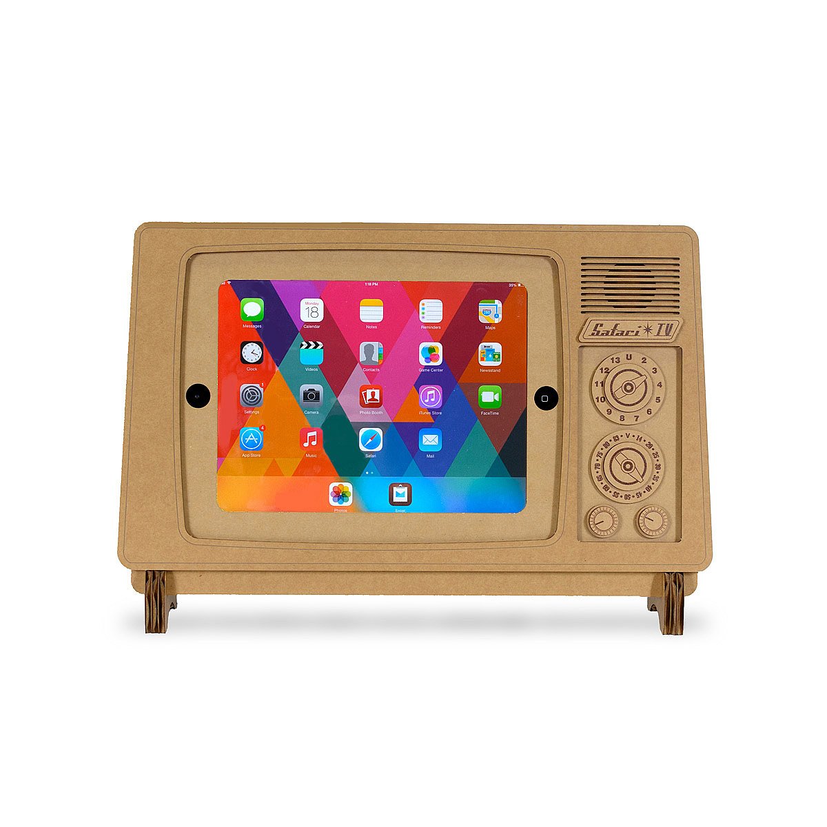 Cardboard iPad TV Stand recycled ipad stand