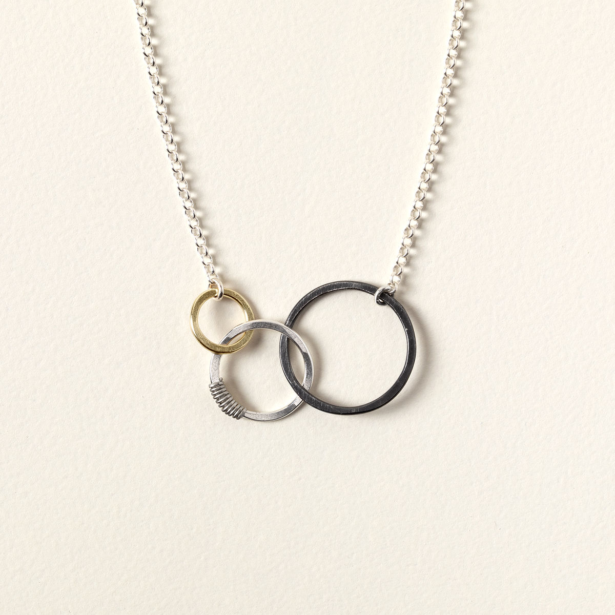 Past Present Future Necklace Sterling Silver & Gold