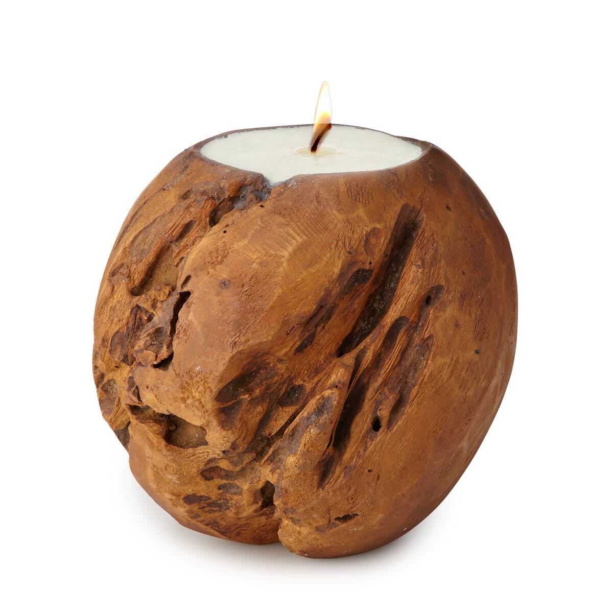 Teak Pillar Candles handmade candles, beeswax