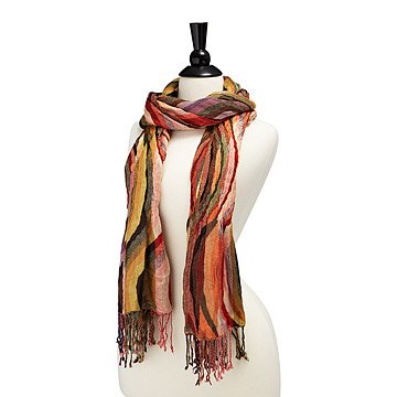 Hand Loomed Curved Stripe Scarf