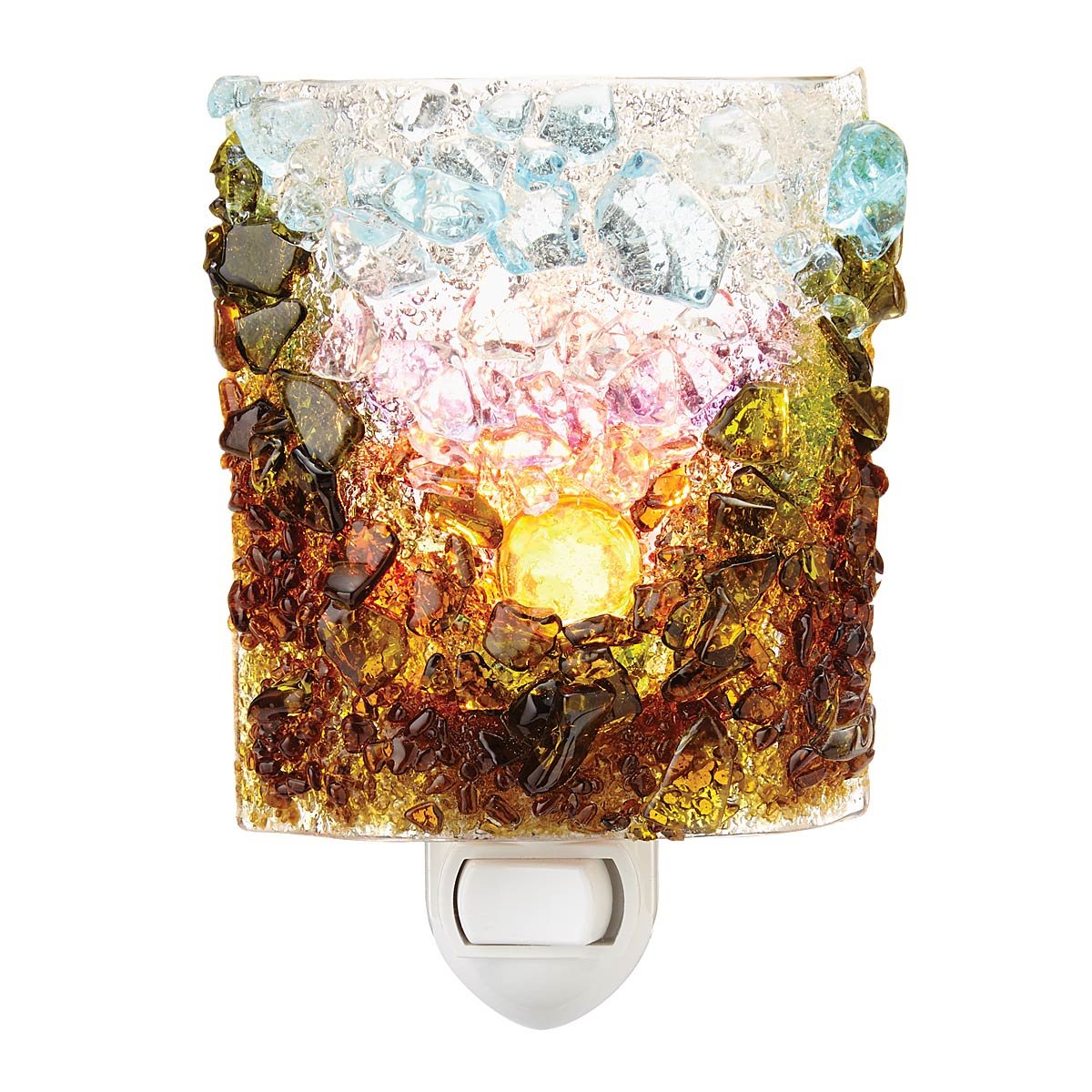 Recycled Glass Mountain Sunrise Nightlight glass art, night light