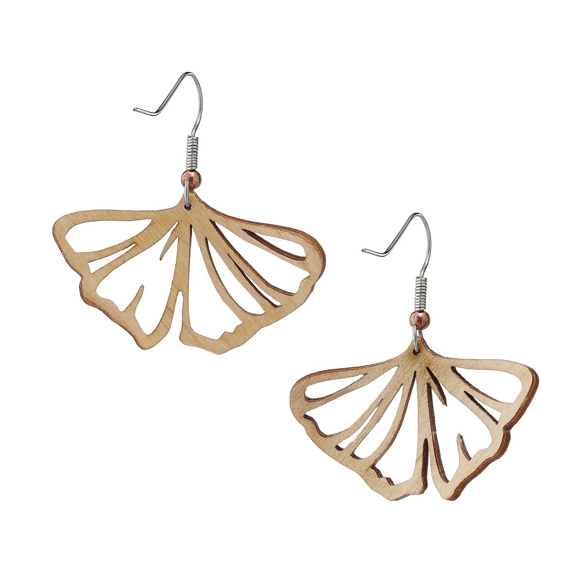 Gingko Leaf Earring Aspen Wood laser cut jewelry