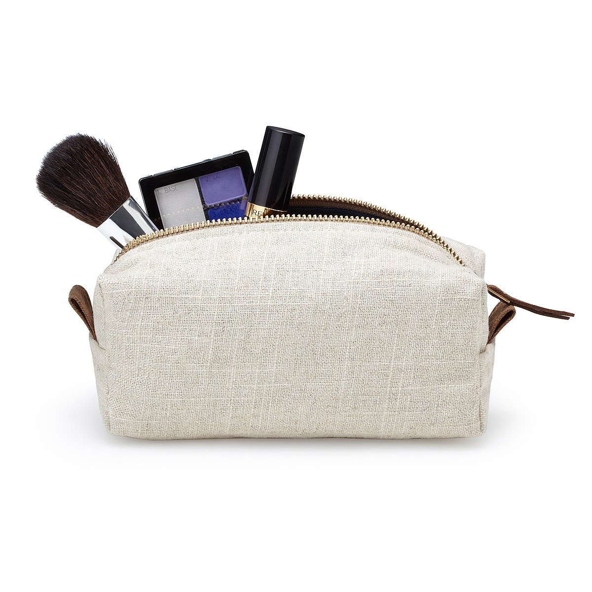 Small Linen Cosmetic Bag linen makeup bag