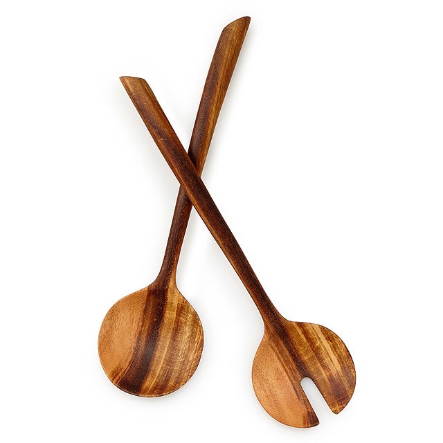 Wooden Salad Serving Set salad tongs