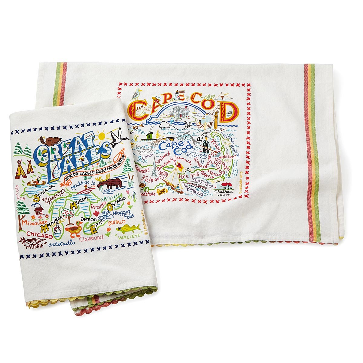 Coastal Dish Towel Cape Cod, Marthas Vineyard