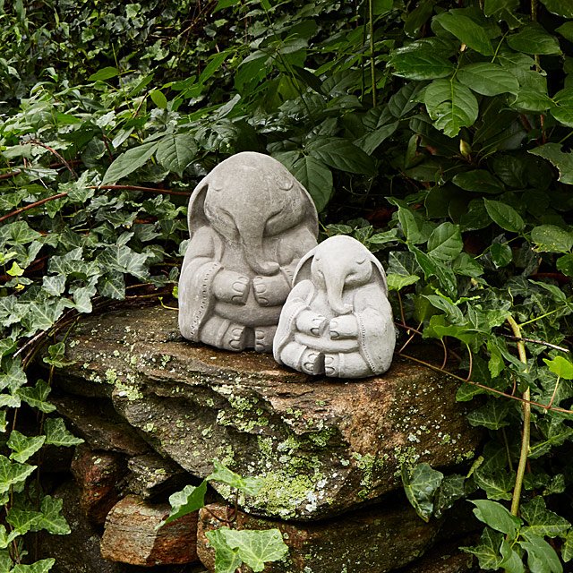 Zen Elephant Garden Sculpture, Zen Animal Garden Sculptures