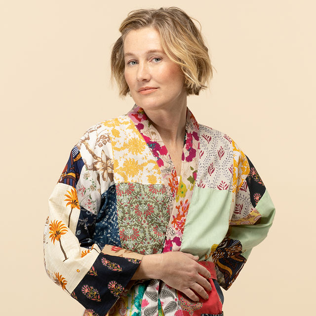 Upcycled cotton sari robe Clearance