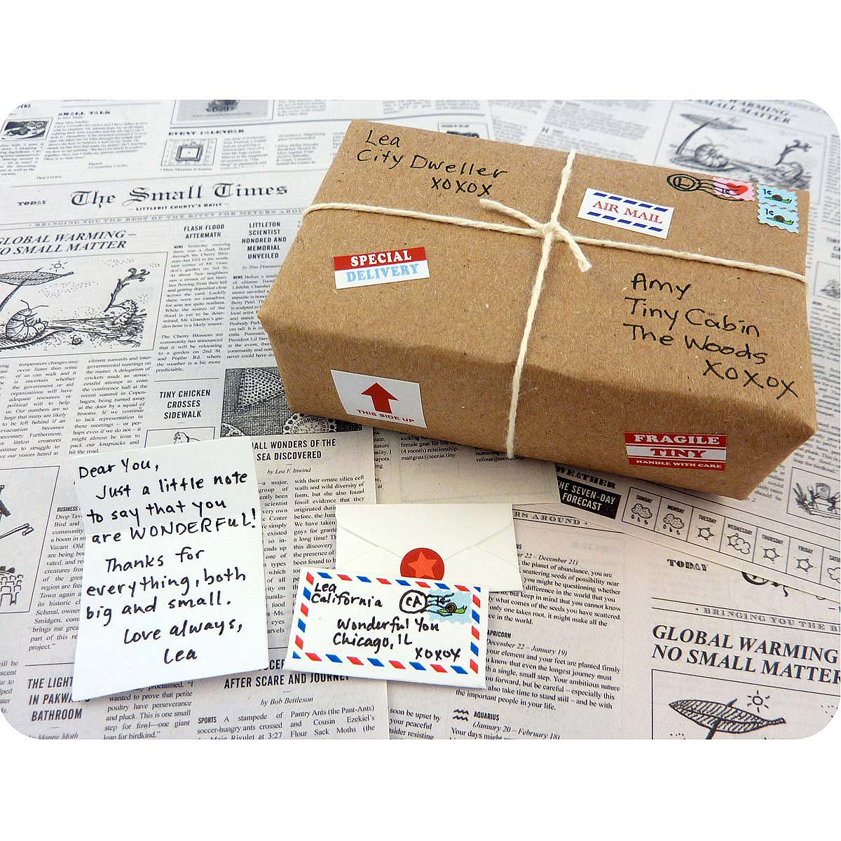 Tiny Mail Kit letter writing activity, game