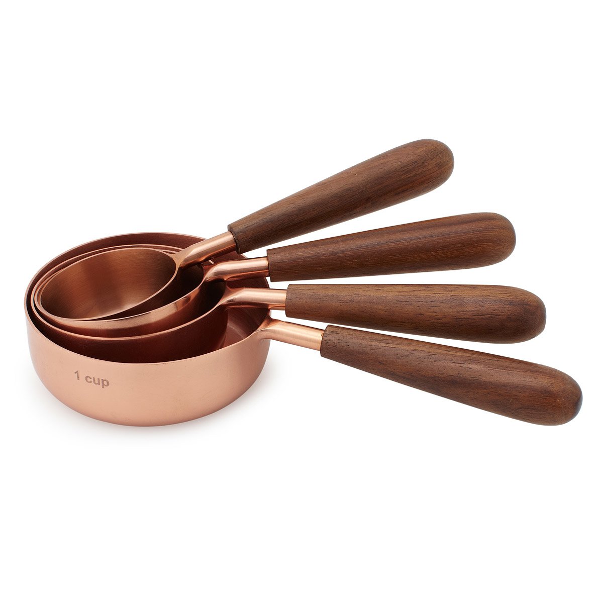 Measuring Cups with Wood Handles copper cookware