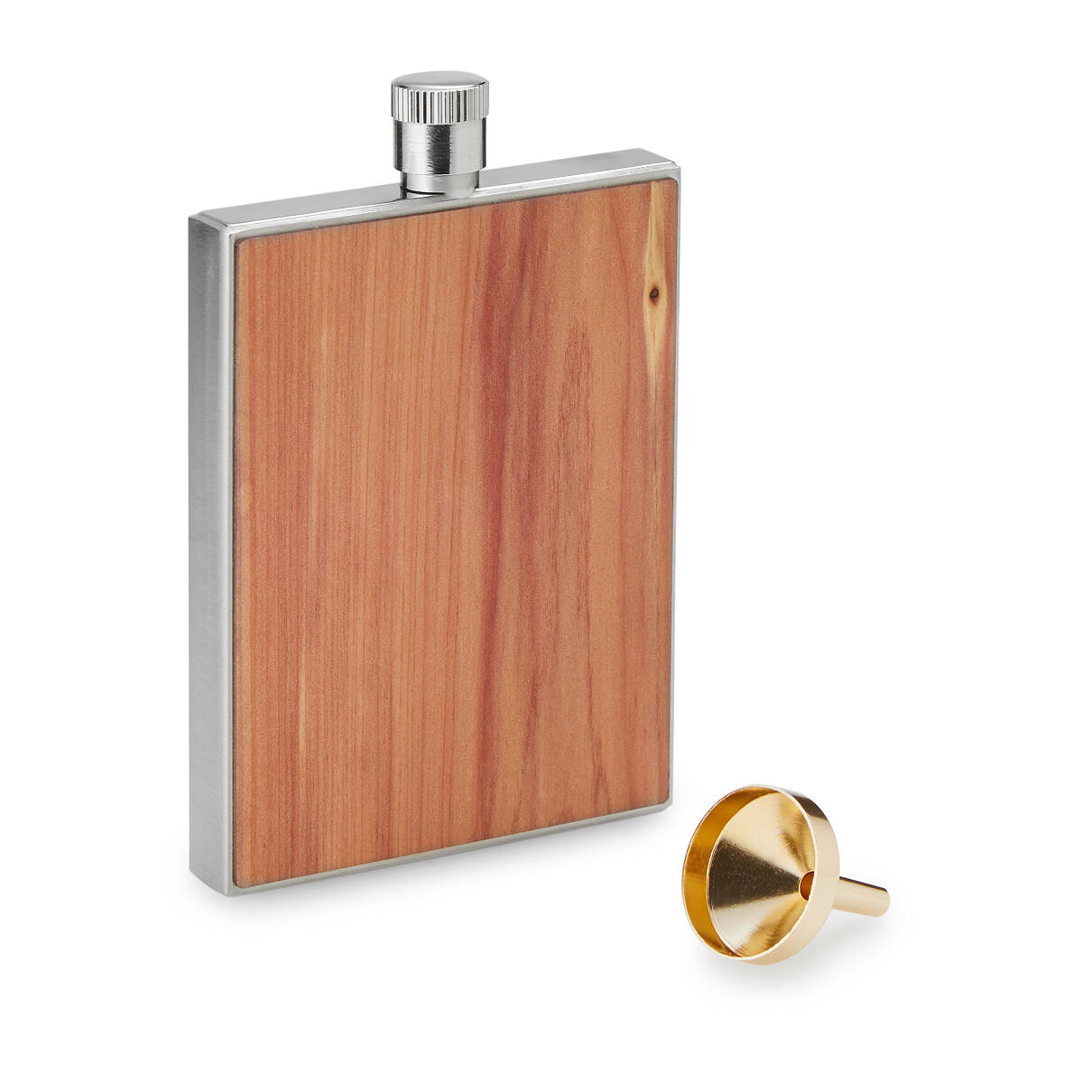Cedar Wood Flask with Funnel wood flask, modern flask