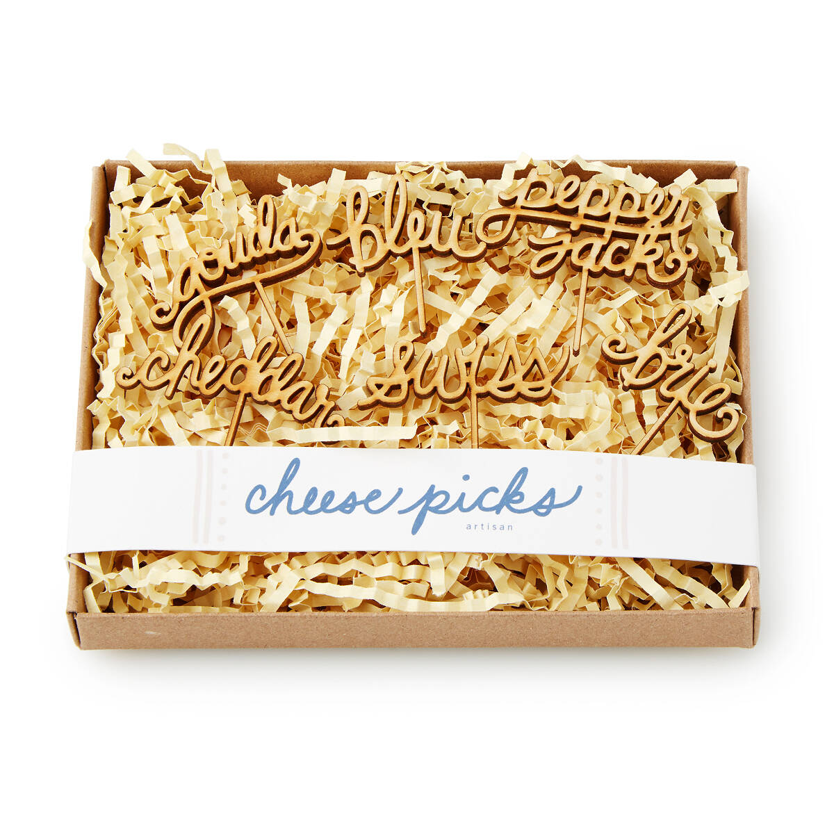 Wooden Cheese Picks Set of 6 cheese markers