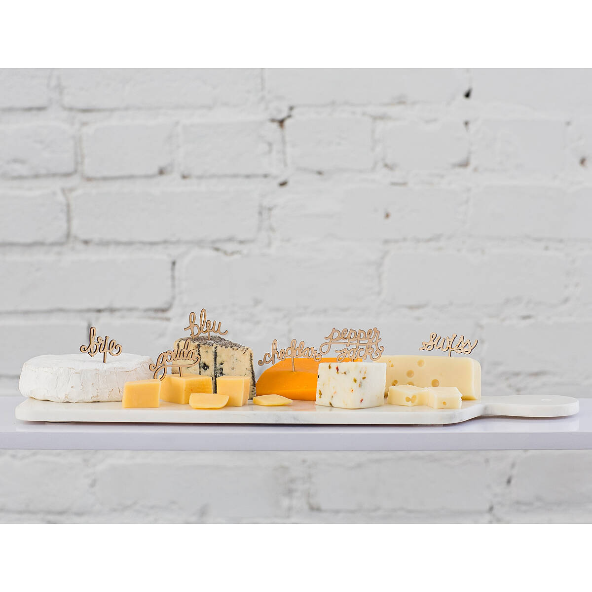 Wooden Cheese Picks Set of 6 cheese markers