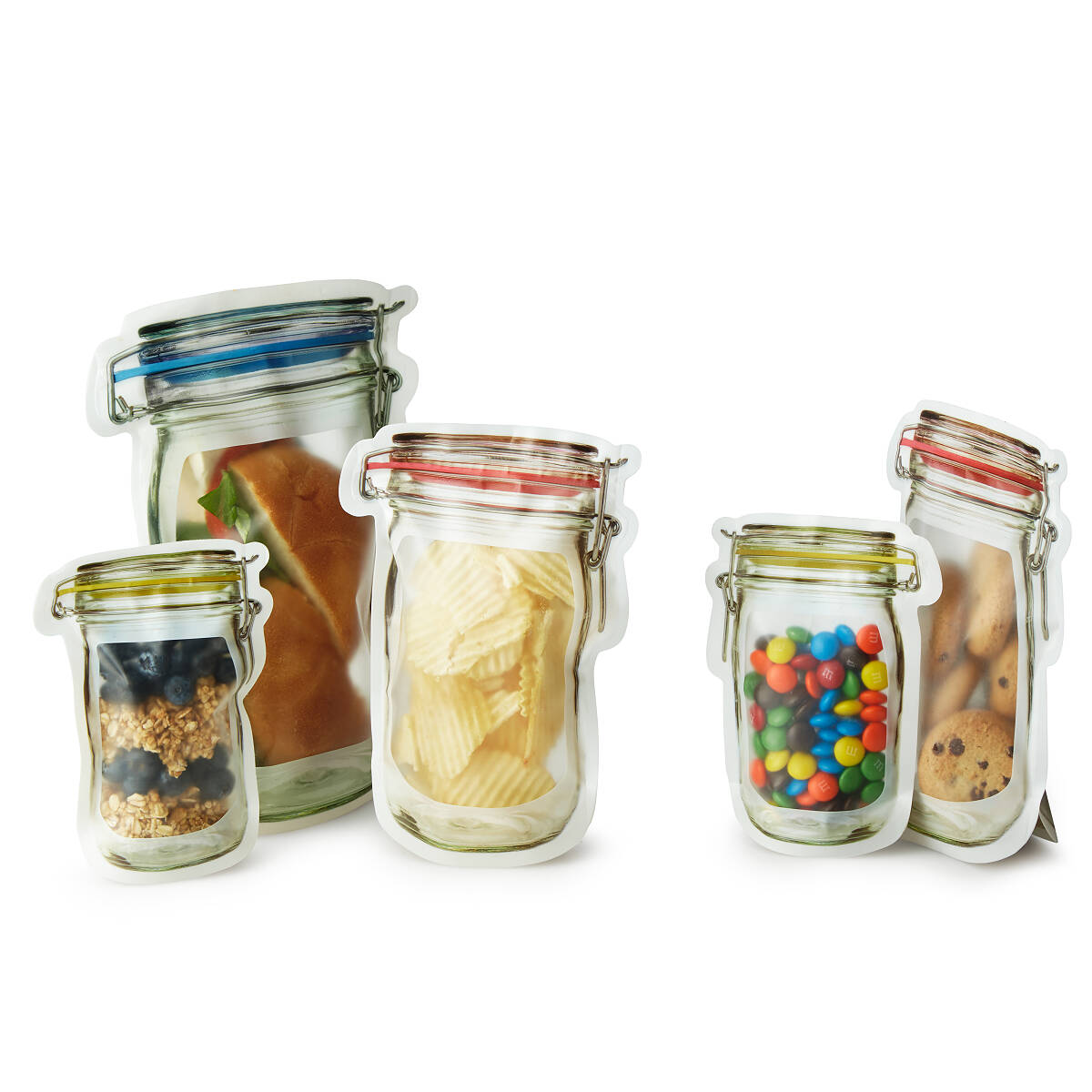 Reusable Hinged Jar Zipper Bags Set of 9 mason jar zipper bags