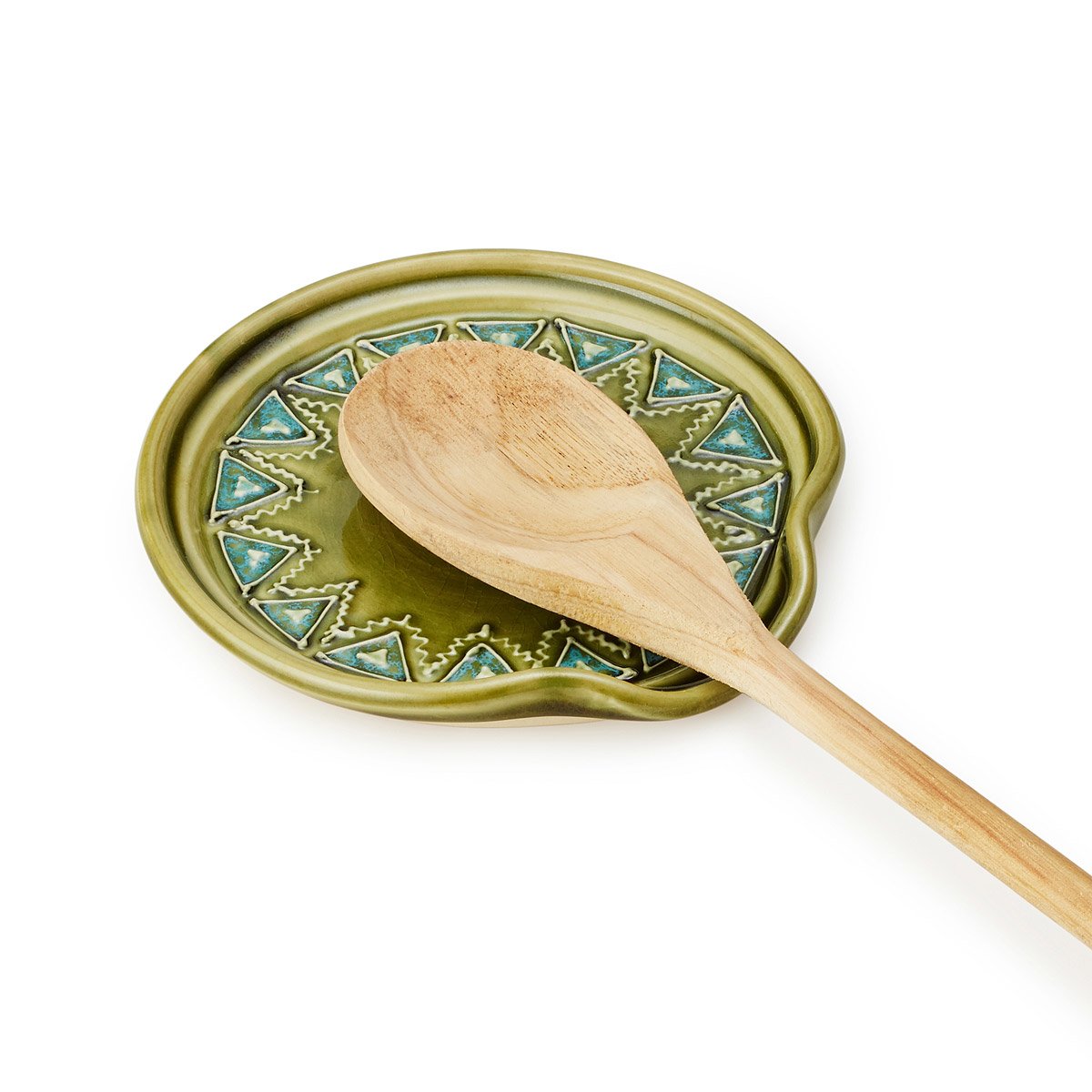 Slip Trailed Spoon Rest stoneware spoon rest