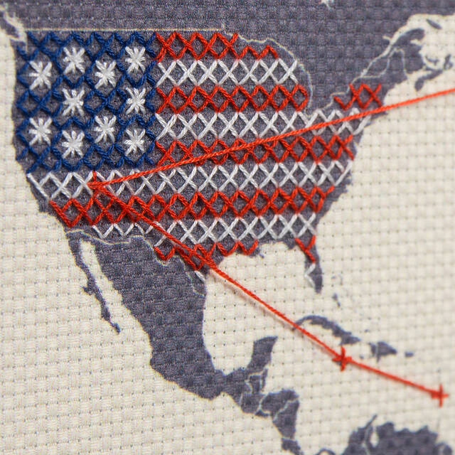Travel Gift /& PDF Embroidery Canada Embroidery United States Embroidery Mexico Embroidery Travel Map Collection Hand Embroidery Pattern