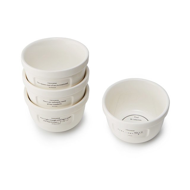 Proof is in the Pudding Bowls Set of 4 Ceramic Math Bowls