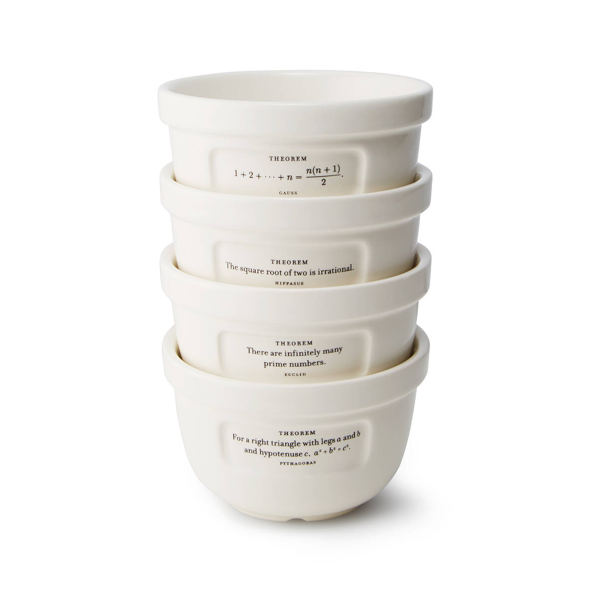 Proof is in the Pudding Bowls Set of 4 Ceramic Math Bowls