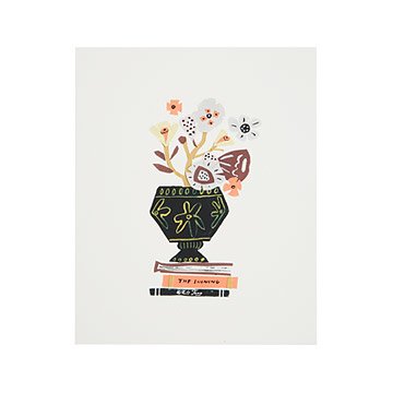 Bouquet & Books Collage Art Print