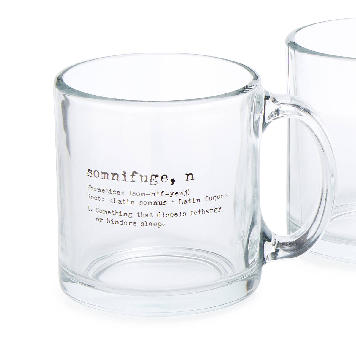 Life by Definition Coffee Mugs Set of 4 Playful Glass Coffee Mugs