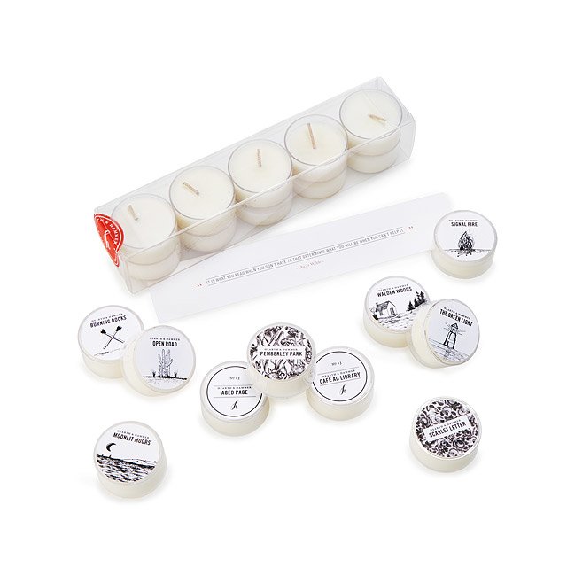 Mini Library Scented Tea Lights Set of 10 Book Lover Scented