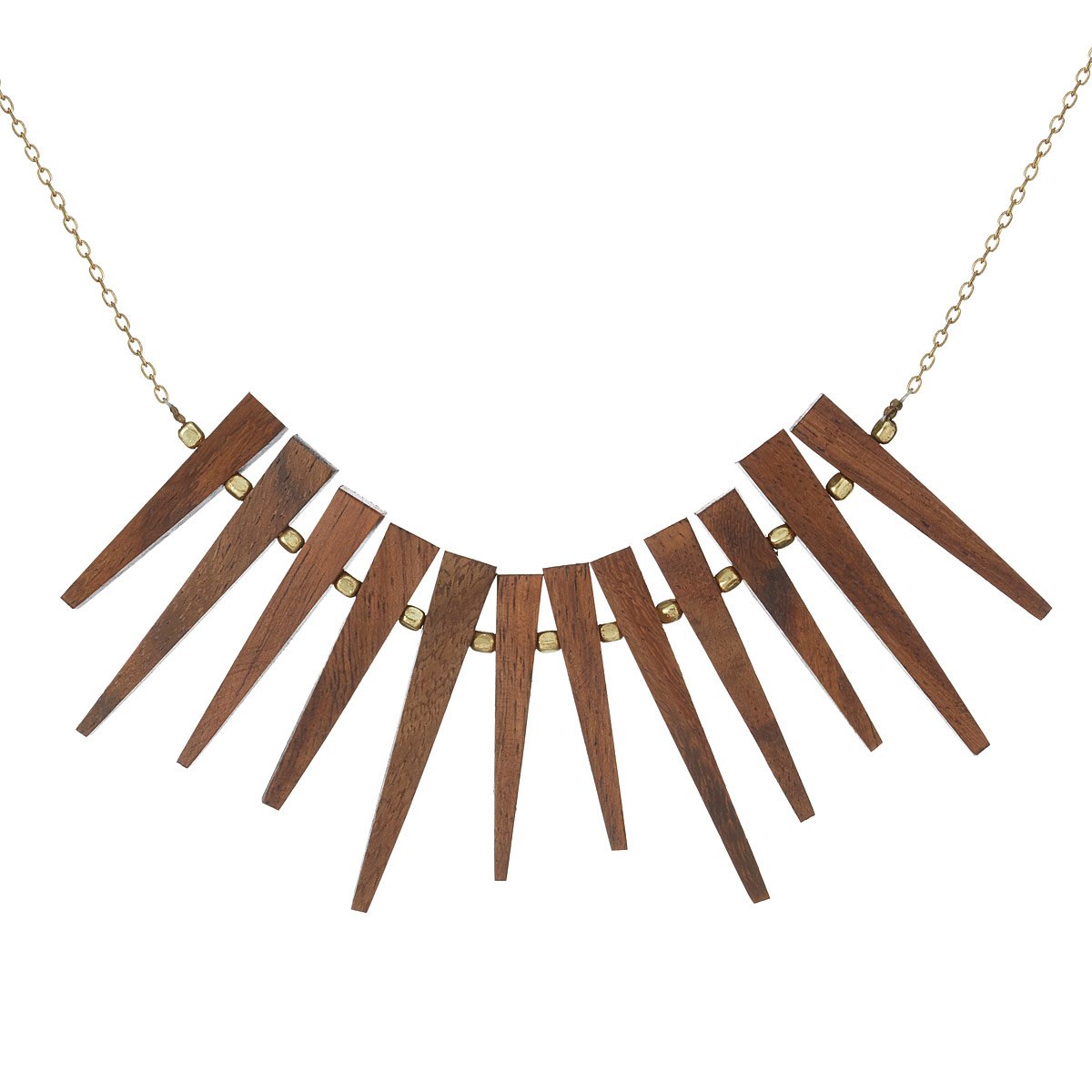 MidCentury Modern Wood Necklace Handmade Statement Jewelry