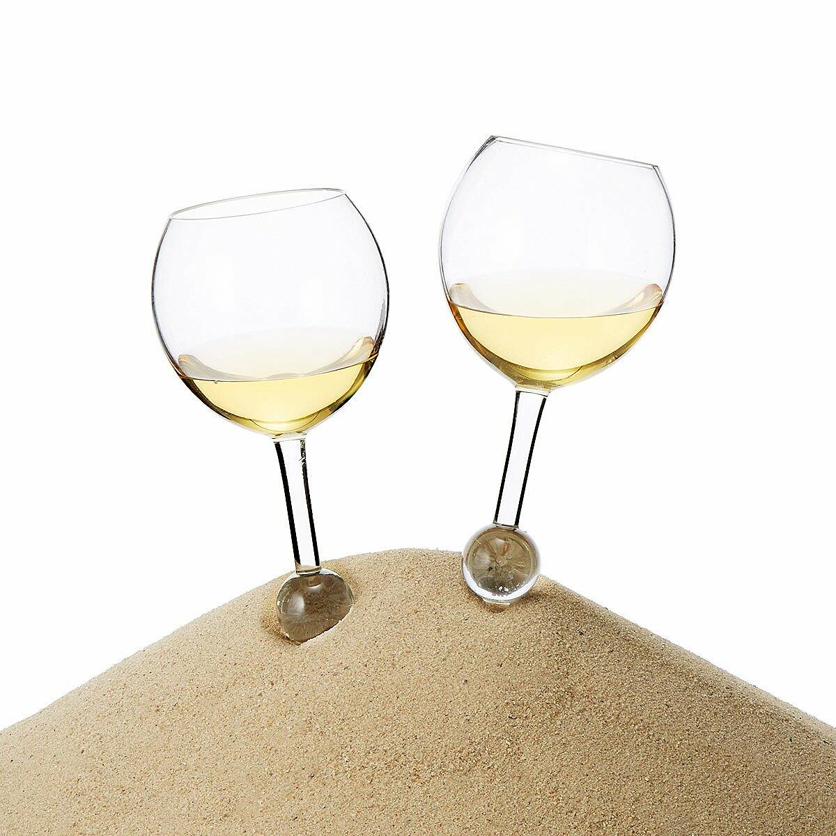 Outdoor Wine Glasses Set of 2 floating glasses, beach wine glasses