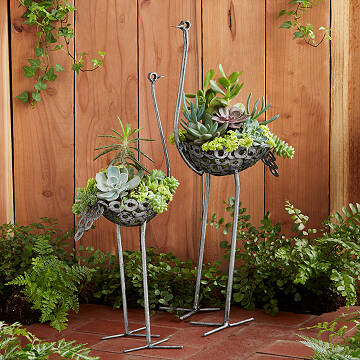 Uncommon Goods | Hand Painted Turtle Planter Set | Garden