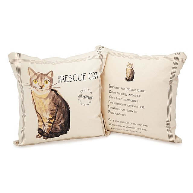 Home Is Where My Cat Is Embroidered Throw Pillow /"Made In USA/" Lover Gift