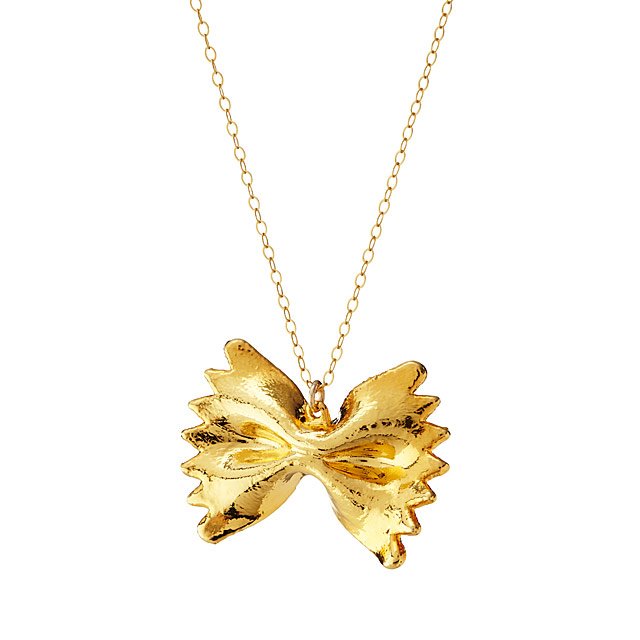 Pasta Bow Tie Necklace Food jewelry, Pasta necklace