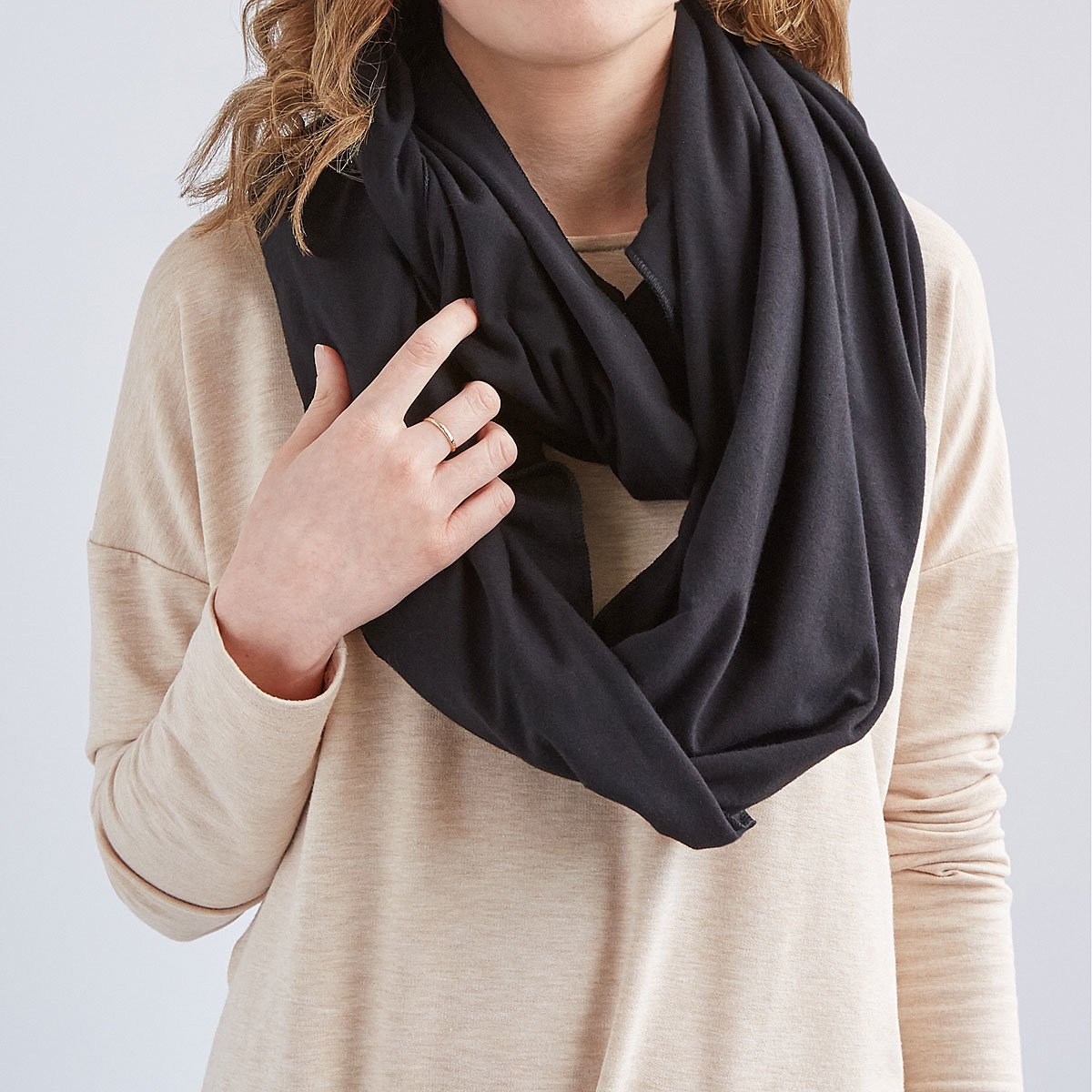 Convertible Travel Pillow Infinity Scarf Soft Cotton