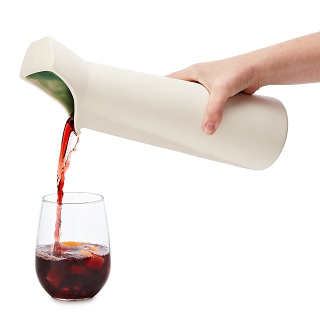Tilted Wine Decanter with Ice Pocket wine aerator, chiller