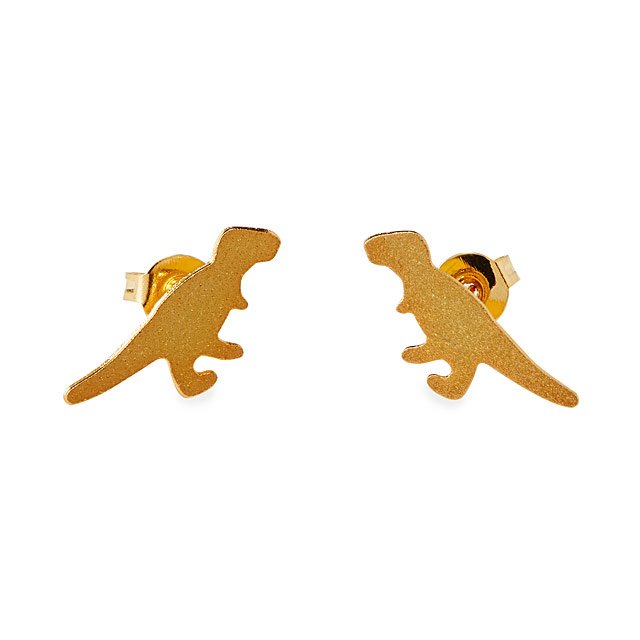 Dino Earrings | dinosaur gifts, gold studs, gold earrings | UncommonGoods