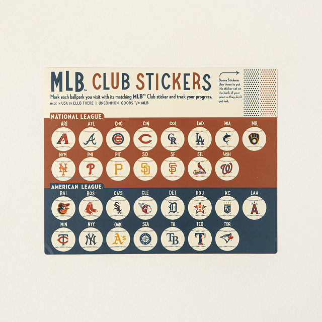 Major League Ballparks Scratch Off Chart