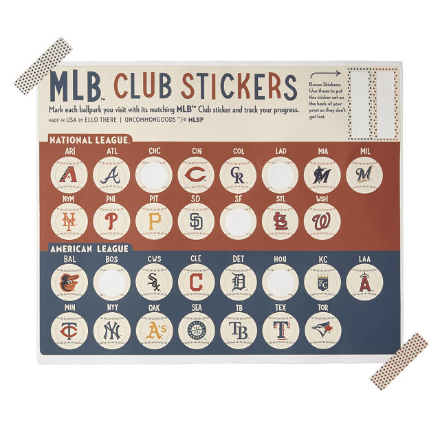 Major League Ballparks Scratch Off Chart