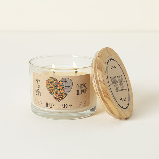 Anniversary Map Candle