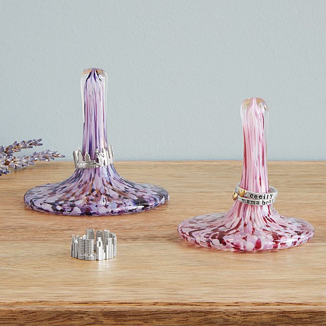 hand blown glass ring holder
