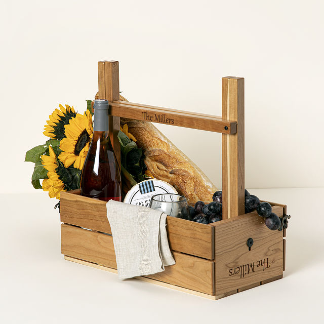 Personalized Picnic Table Wine Carrier