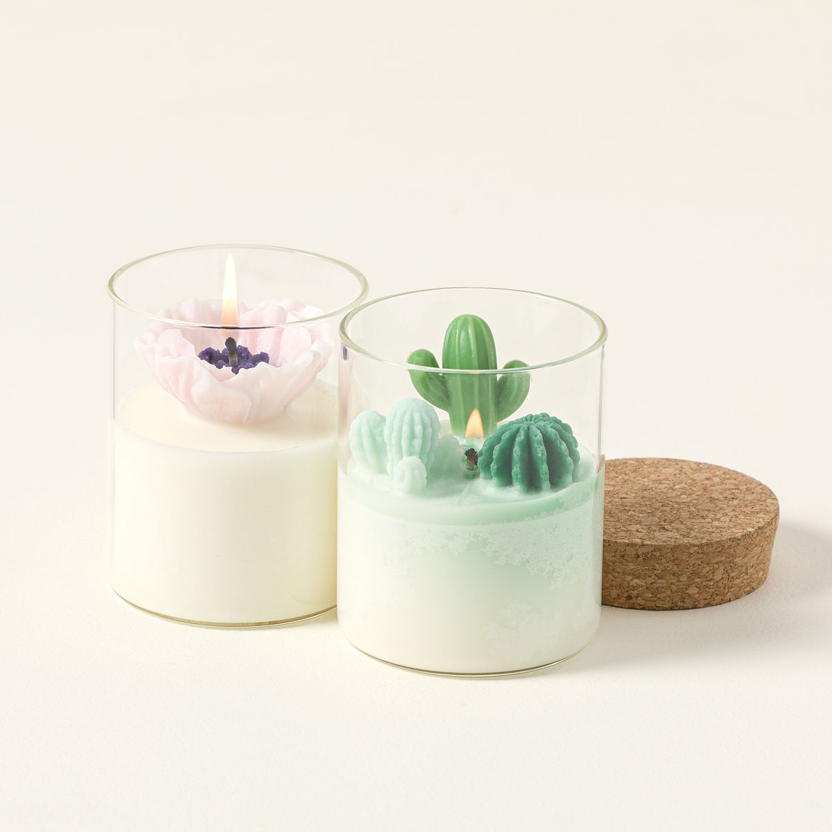 Terrarium Candle Cactus Candles, Flower Candles
