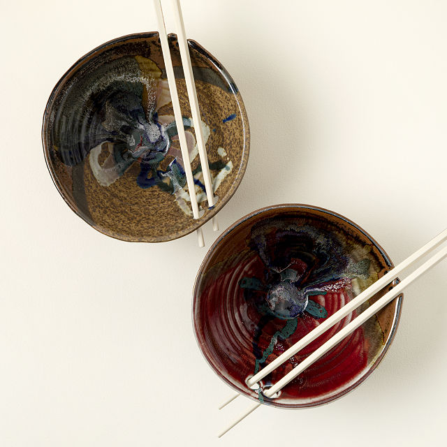 Handmade Noodle Bowl with Chopsticks