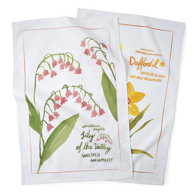 Birth Month Flower of the Month Gladiola August Kitchen Towel Flour Sack Towel