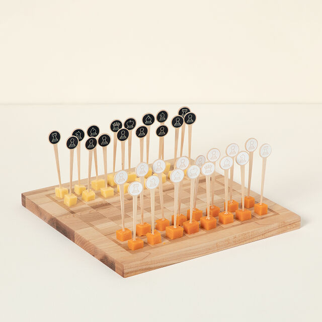 Snackgammon - Chess & Cheese Board