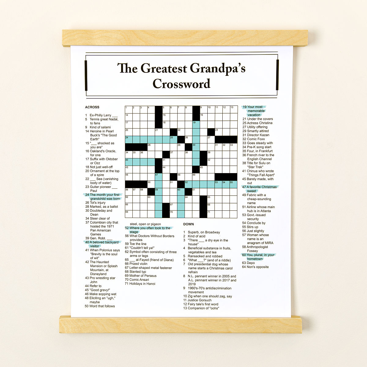 Birch Frame Crossword Print