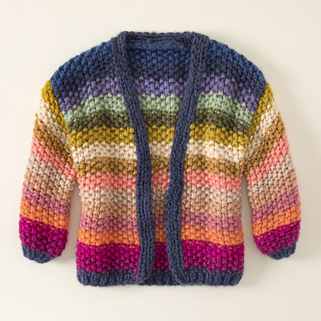 Chunky Rainbow Knit Cardigan