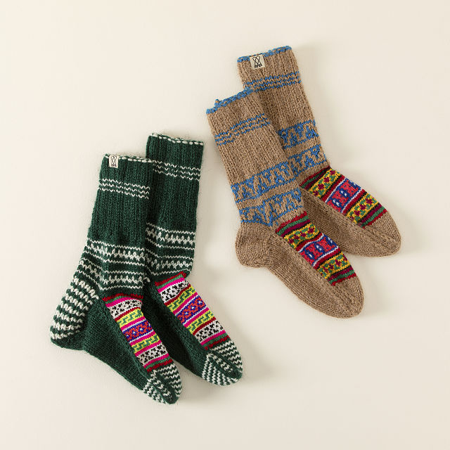 Vibrant Cozy Hand-Knit Socks